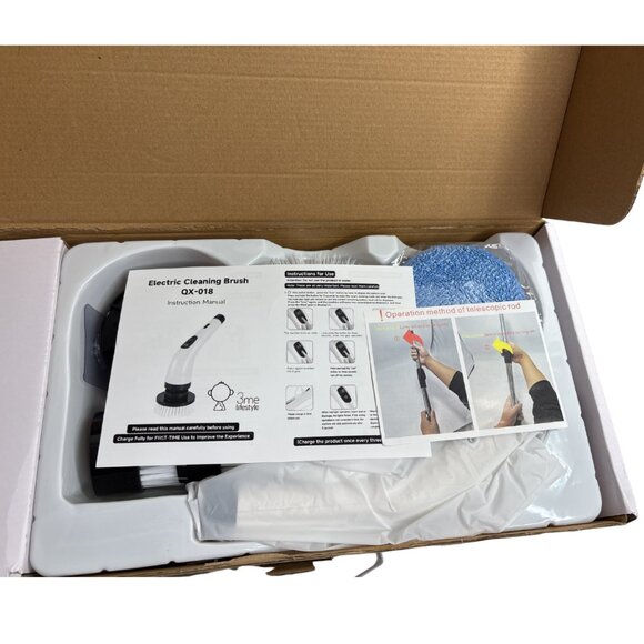 Multifunctional Electric Cleaning Brush White Cordless Fast Charge 8 Brush NEW - Picture 5 of 7